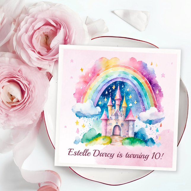 Cute Castle Girls Birthday Napkin (Creator Uploaded)