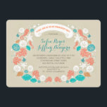 Cute casual beach engagement party invitations<br><div class="desc">Beach engagement party invitation with wreath from sea treasures! Perfect casual invite with seashells, sand dollars, seahorses, starfish, corals, tropical fish, sea glass and ocean pearls. The default colours are - coral, turquoise and ivory - taupe - sand. Colourful and simple yet unique engagement party invitation. ------------Please contact me if...</div>