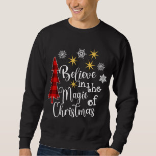 Cute Casual Believe in Magic of Christmas Tree Buf Sweatshirt