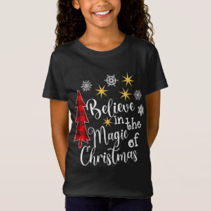 Cute Casual Believe in Magic of Christmas Tree Buf T-Shirt