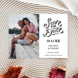 Cute Casual Photo Wedding Save the Dates Announcement Postcard