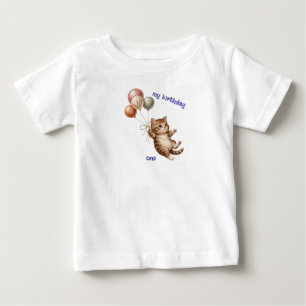 Cute Cat 1st Birthday T-Shirt