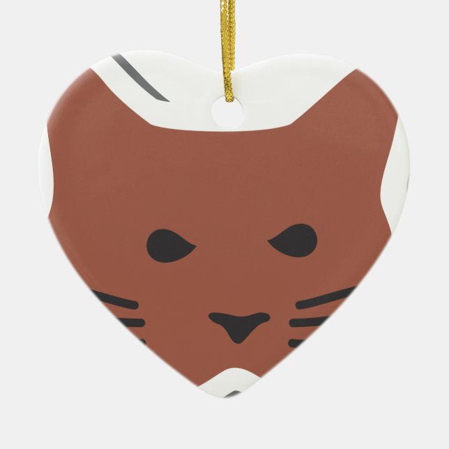 Cute Cat 2 Ceramic Tree Decoration (Front)