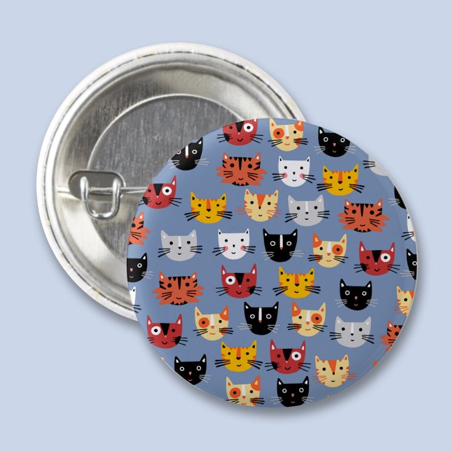 Cute Cat 3 Cm Round Badge (Fun kitty cat button)
