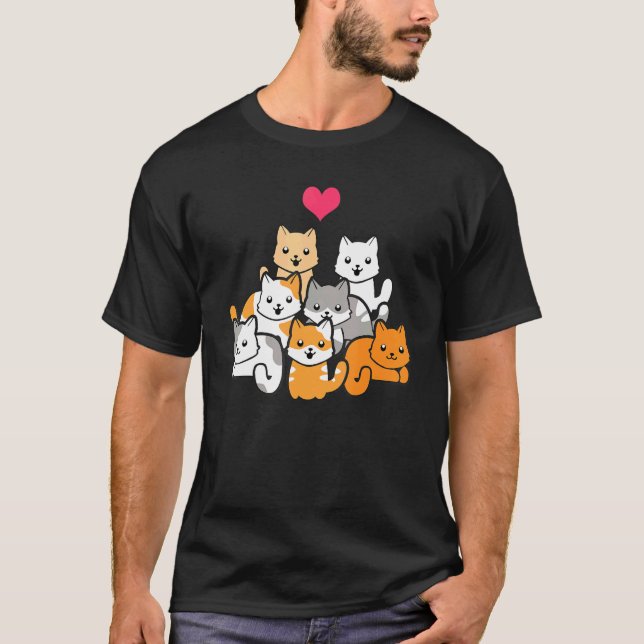 Cute Cat   a bunch of cute cats T-Shirt (Front)