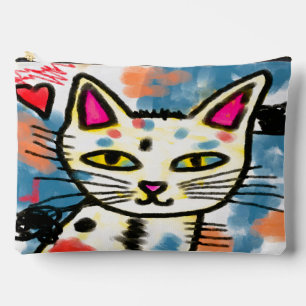 Cute Cat Abstract Art Accessory Pouch