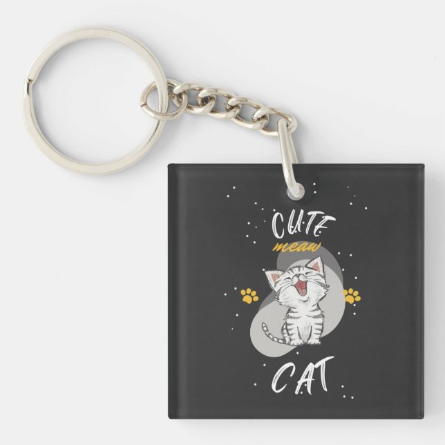CUTE CAT Acrylic Keychain (Front)