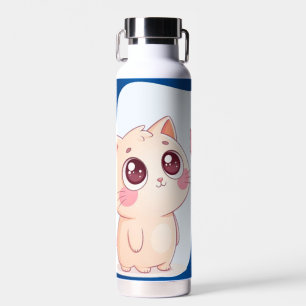 Cute Cat Adorable Feline Kawaii Design Water Bottle
