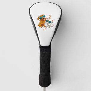 Cute cat and dog 1 golf head cover