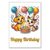 Cute Cat and Dog Birthday Party