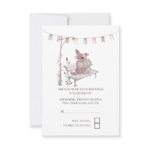 Cute Cat And Dog on Park Bench RSVP Wedding