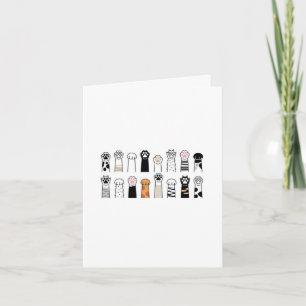 cute cat and dog paws card