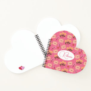 Cute Cat and Flowers Notebook