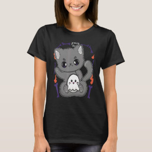 Cute Cat And Ghosts For Cute Horror Fans T-Shirt