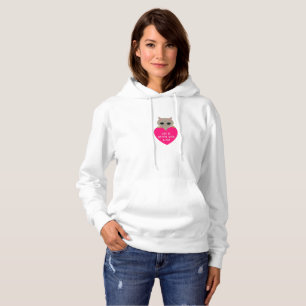Cute Cat and Heart Hoodie
