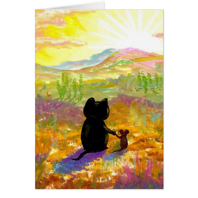 Cute Cat and Mouse Desert Painting Creationarts (Front)
