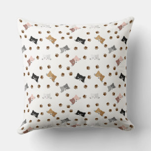 Cute cat and paws cushion