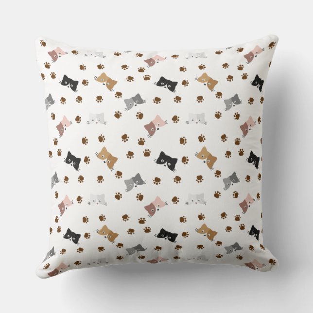 Cute cat and paws   cushion (Back)