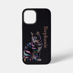 Cute Cat and Personalised Name Design iPhone 12 Mini Case