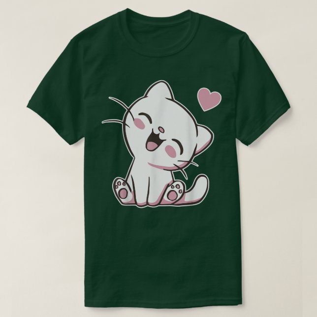 Cute Cat Anime Lover Adorable Kawaii Kitten  T-Shirt (Design Front)