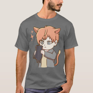 Cute Cat Anime Otaku Girl Aesthetic Japan Culture T-Shirt