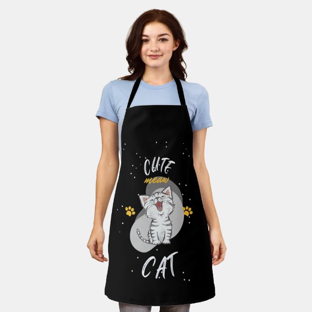 cute cat  apron (Worn)