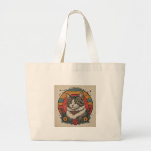 cute cat art design cats lovers design buy now large tote bag