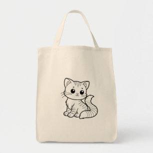 CUTE CAT ART DESIGN TOTE BAG