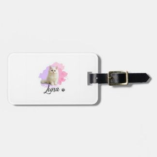 Cute Cat Artwork Luggage Tag – Luna