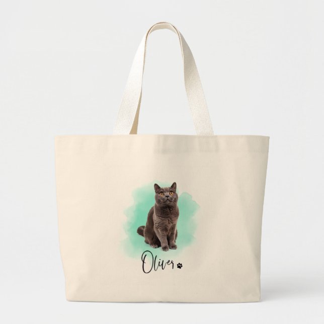 Cute Cat Artwork Tote Bag – Gift for Animal Lovers (Front)