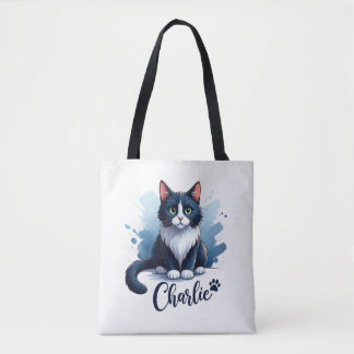 Cute Cat Artwork Tote – Gift for Cat Lovers Bag