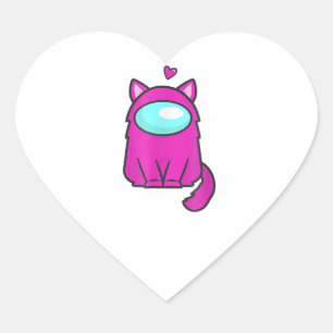 Cute Cat Astronaut, Among me or us, Nerdy Girl Gam Heart Sticker