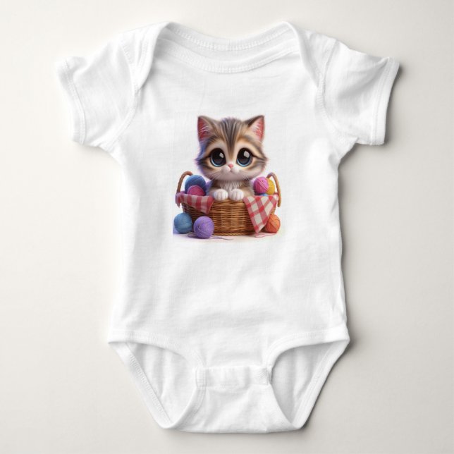 cute cat baby bodysuit (Front)