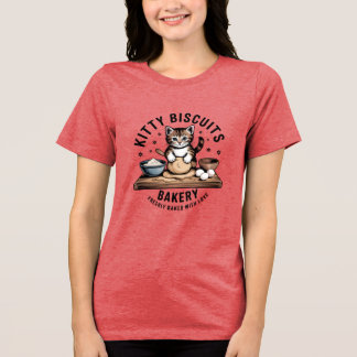 Cute Cat Baking Shirt, Kitty Bakery Club T-Shirt, Tri-Blend Shirt