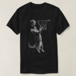Cute Cat Basketball Dunk Player Animal Sports Fan T-Shirt<br><div class="desc">Show off your court side pride with this 'Cute Cat Basketball Player' tee featuring an adorable feline dribbling a ball,  perfect for sports fans and cat lovers.</div>