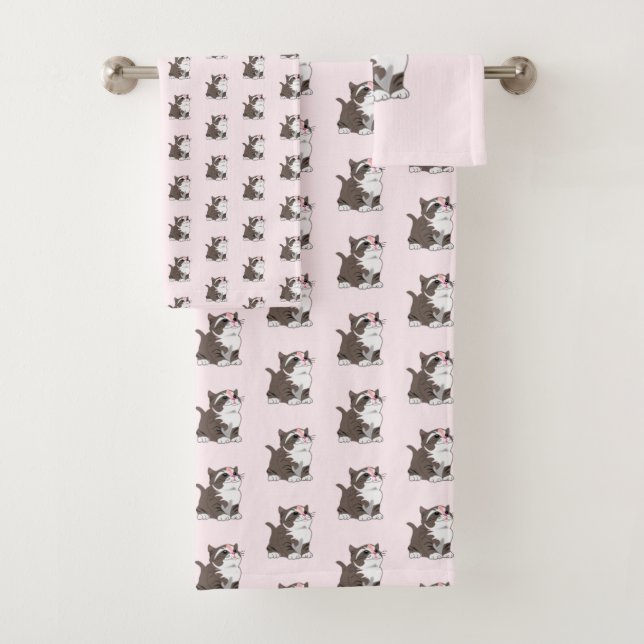 Cute Cat Bath Towel (Insitu)