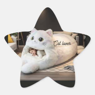 Cute cat bed – Personalised Star Sticker