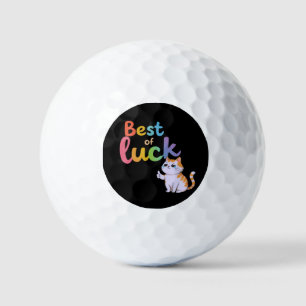Cute Cat Best of Luck: Spread Fun and Feline Good  Golf Balls