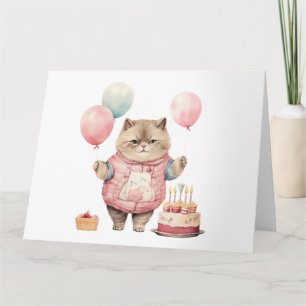 Cute Cat Birthday Card