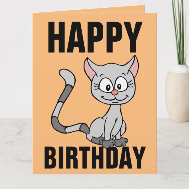 CUTE CAT BIRTHDAY CARD (Front)
