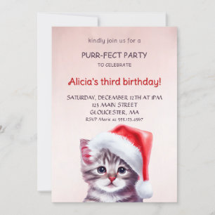 Cute cat birthday invitation. invitation