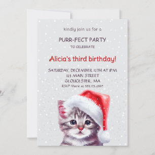 Cute cat  birthday invitation. invitation