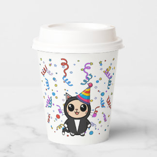 Cute Cat Birthday Paper Cups | Kids Party Supplies