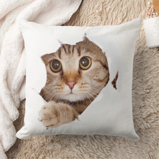 Cute Cat Blanket Design Cushion (Blanket)
