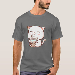 Cute Cat Boba Tea Bubble Tea Anime Kawaii Neko Fun T-Shirt