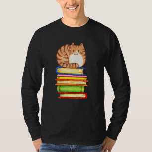 Cute Cat Books Graphic Women S Book  Eacher T-Shirt