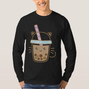 Cute Cat Bubble Boba Milk Tea Rainbow Bes Tea T-Shirt