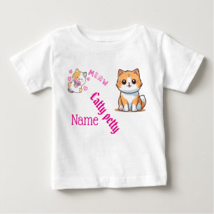 Cute Cat & Butterfly Toddler T-Shirt - Personalize