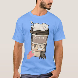 Cute Cat Cafe, Kawaii Cat Coffee, Anime Neko Kitty T-Shirt