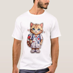 Cute cat cardiology nurse T-Shirt